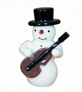 Schneemann  Gitarre Dekofigur aus Holz 5,5cm