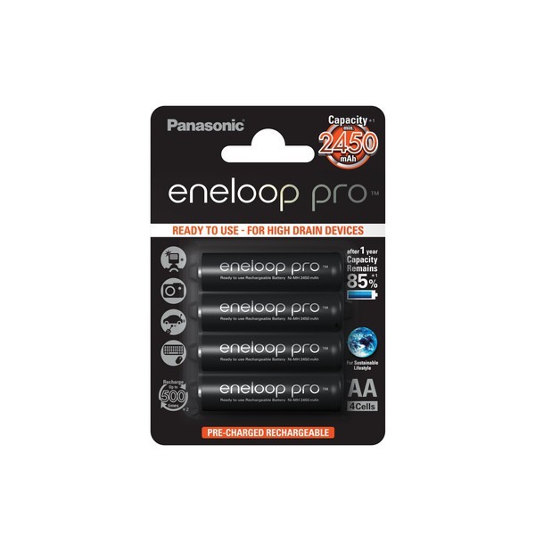 4x Panasonic eneloop Pro Akkus black f. Traveler DC-6800