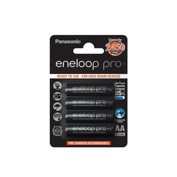 4x Panasonic eneloop Pro Akkus black f. Philips ESP80