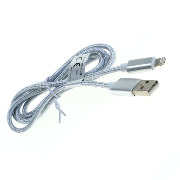 Datenkabel 2in1 - iPhone / Micro-USB - Nylonmantel - 1,0m silber
