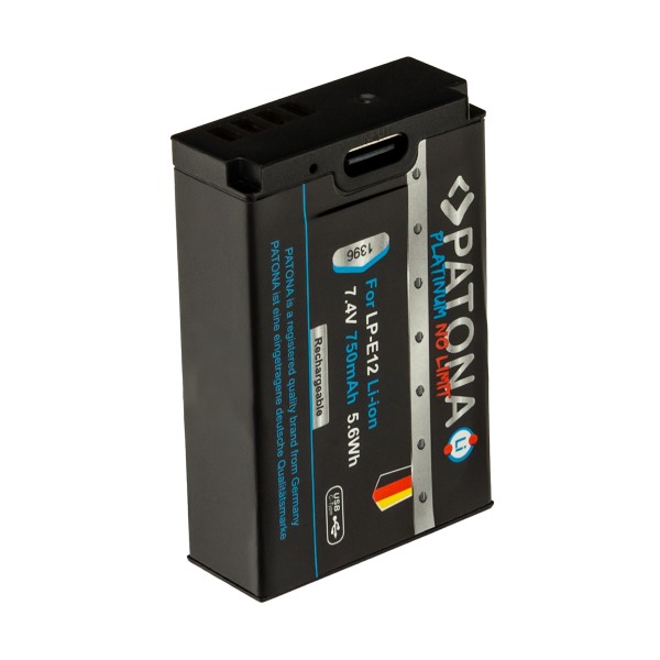 Batterie avec port de chargement USB-C p. Canon EOS M10