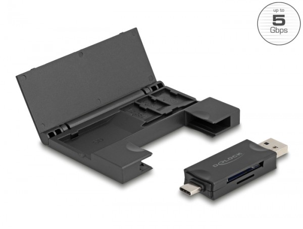 USB-C Kartenleser für SD und Micro SD – Card Reader mit USB-A Adapter und Kartenbox